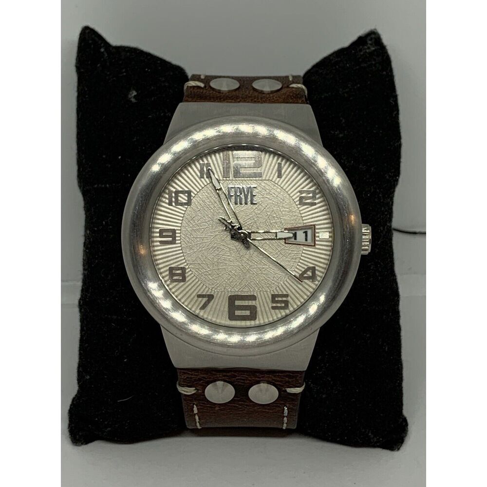 FRYE FR00004-02 Men's Brown Leather Analog Cream Dial Quartz Wrist Watch LW12